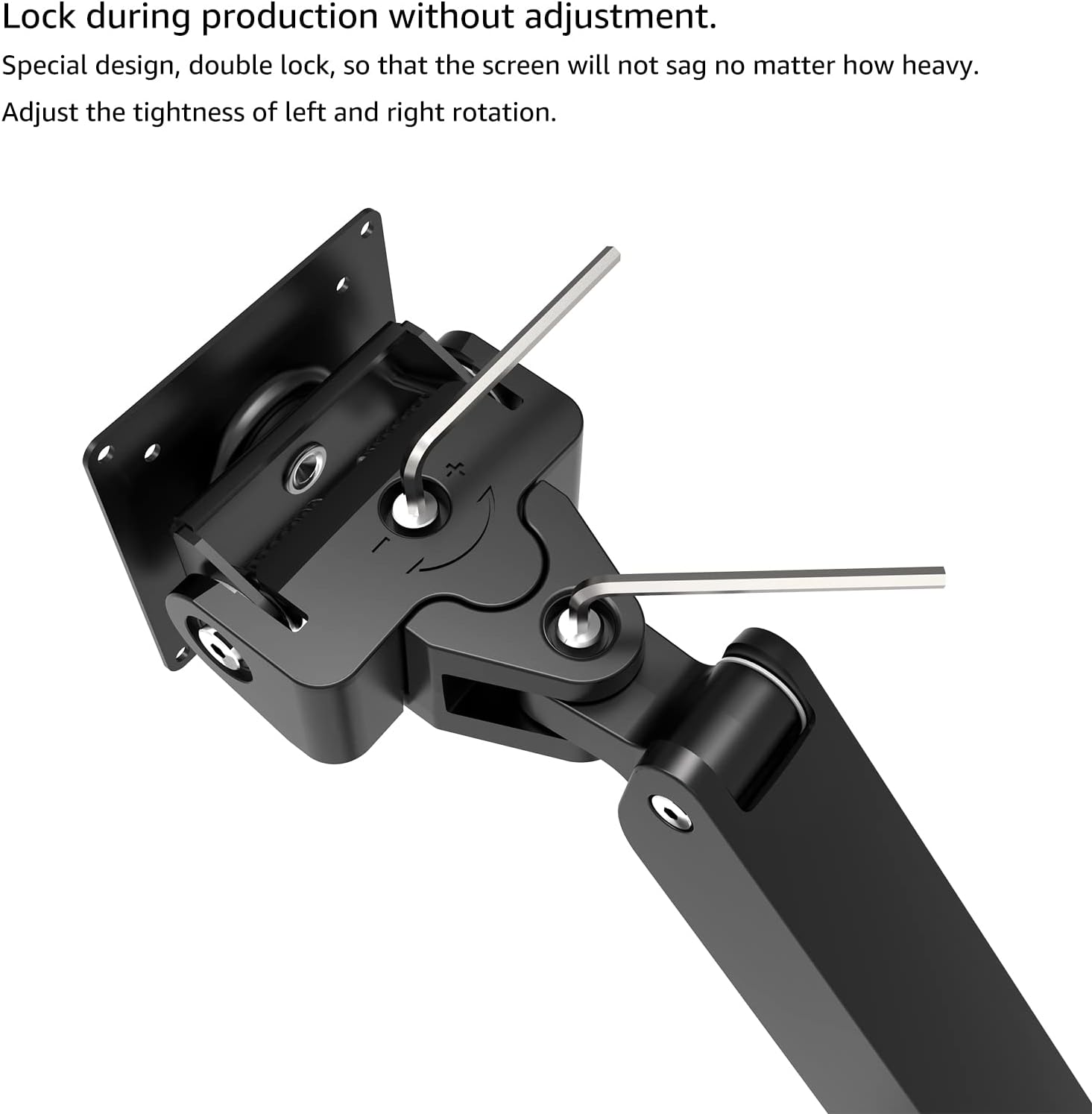 Monitor Arm Desk Mount Fits Curved Ultrawide Monitors Full Motion Height Swivel Tilt Rotation Adjustable Monitor Arm Up to 43 Inches,Weight Capacity Up to 33 lbs（S515 Black）