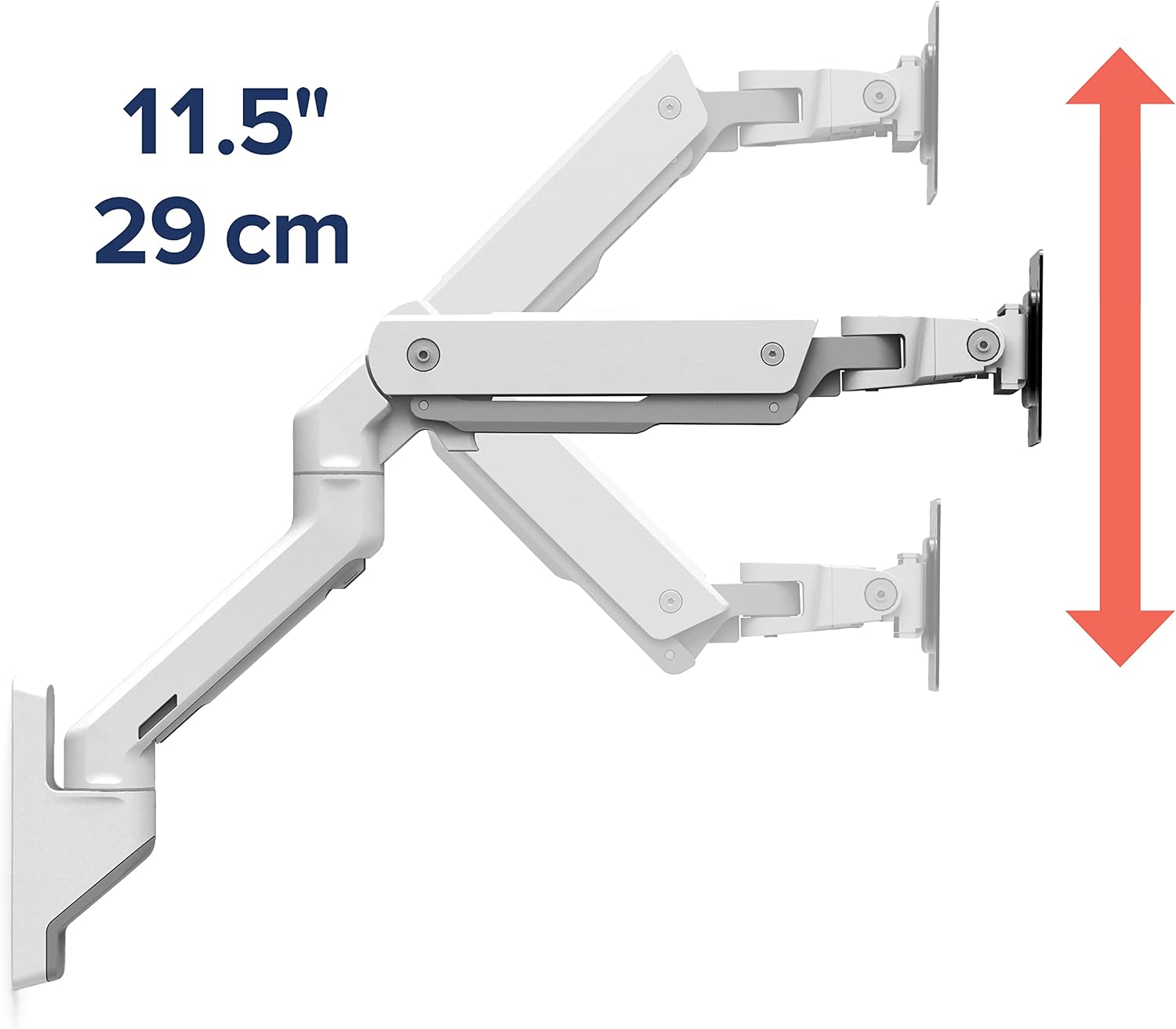 Ergotron – HX Single Ultrawide Monitor Arm with HD Pivot, VESA Wall Mount – for 1000R Curved Monitors Up to 49 Inches, 28 to 42 lbs – HD Pivot, White