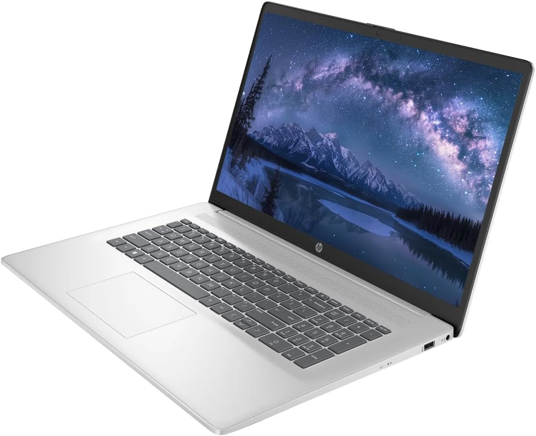 HP 17.3' Touchscreen Laptop, Windows 11 Pro Laptop 64GB RAM 2TB SSD, Intel Core 7-150U Processor, HD+ LED Display, Microsoft Office Lifetime Suite, Backlit Keyboard, SageNova Earphones, Silver