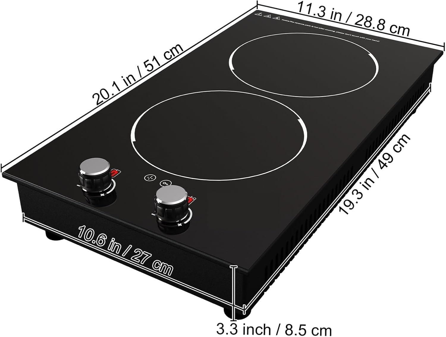 2/4/5 Burners Built-in Induction Stove Top 11/12/30/35 IncH Ceramic Glass Electric Cooktop With 9 Power Levels For Beginnners DIY Use(12in 110V)