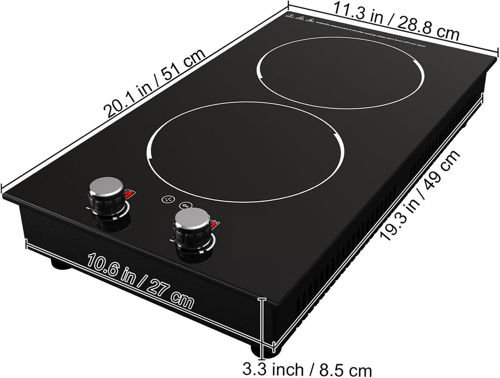 2/4/5 Burners Built-in Induction Stove Top 11/12/30/35 IncH Ceramic Glass Electric Cooktop With 9 Power Levels(12in 110V)