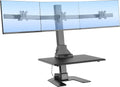 Mount-It! Triple Monitor Electric Standing Desk Converter - 3 Screens Stand Up Desk Riser - Height Adjustable Desktop & 3 Mounts for Screens up to 32', Sit-Stand Convertor for Home, Office, School