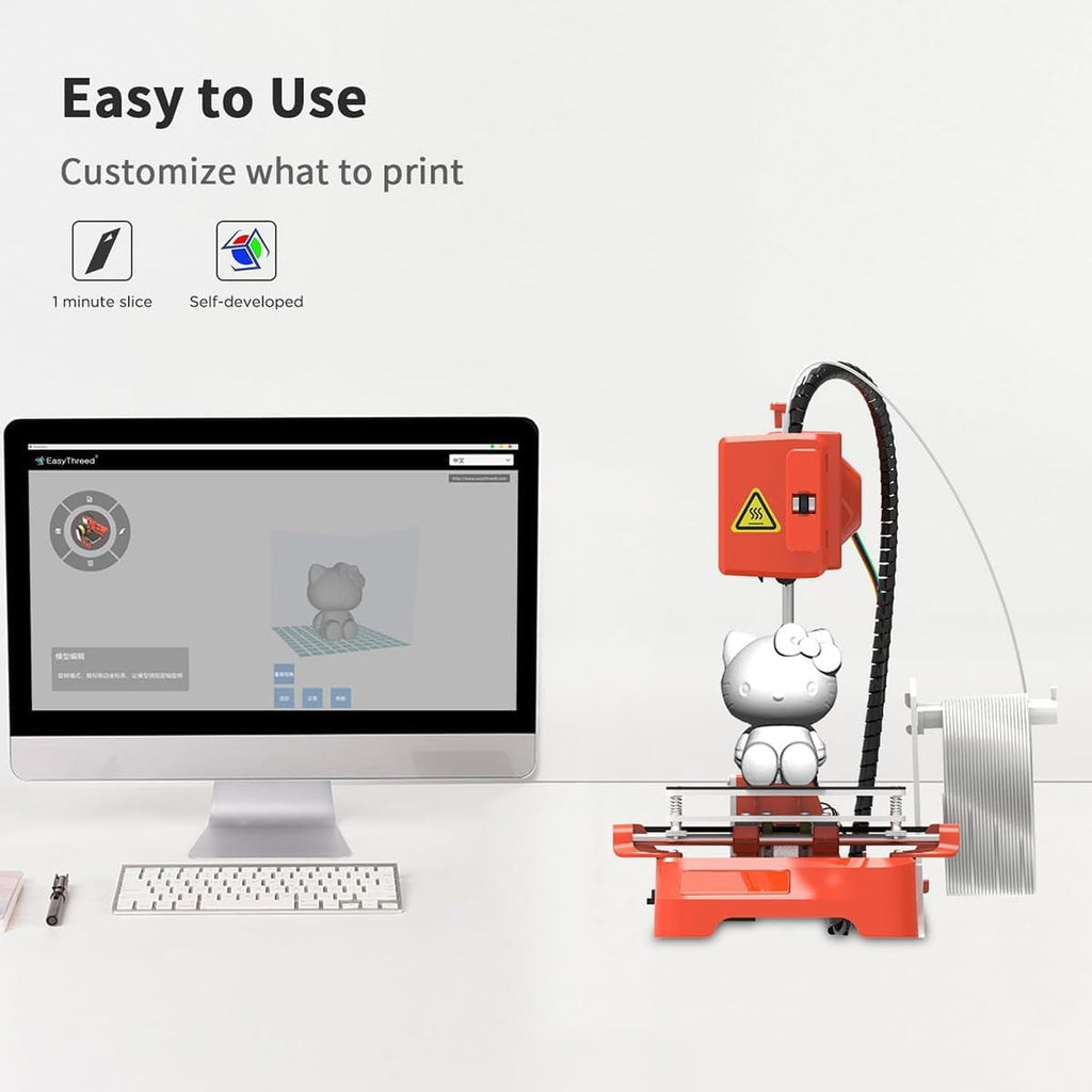 Mini 3D Printer for Beginners, Easy One-Click Printing with Removable Platform, Ideal for Kids and Students in Education