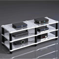 Audio Rack 1/2/3/4 Tier Stereo Rack Audio Equipment Rack Audio Stereo Shelf Wooden HiFi Rack Audio-Video Shelving Shock-Absorbing(Wei�,3 Tier)