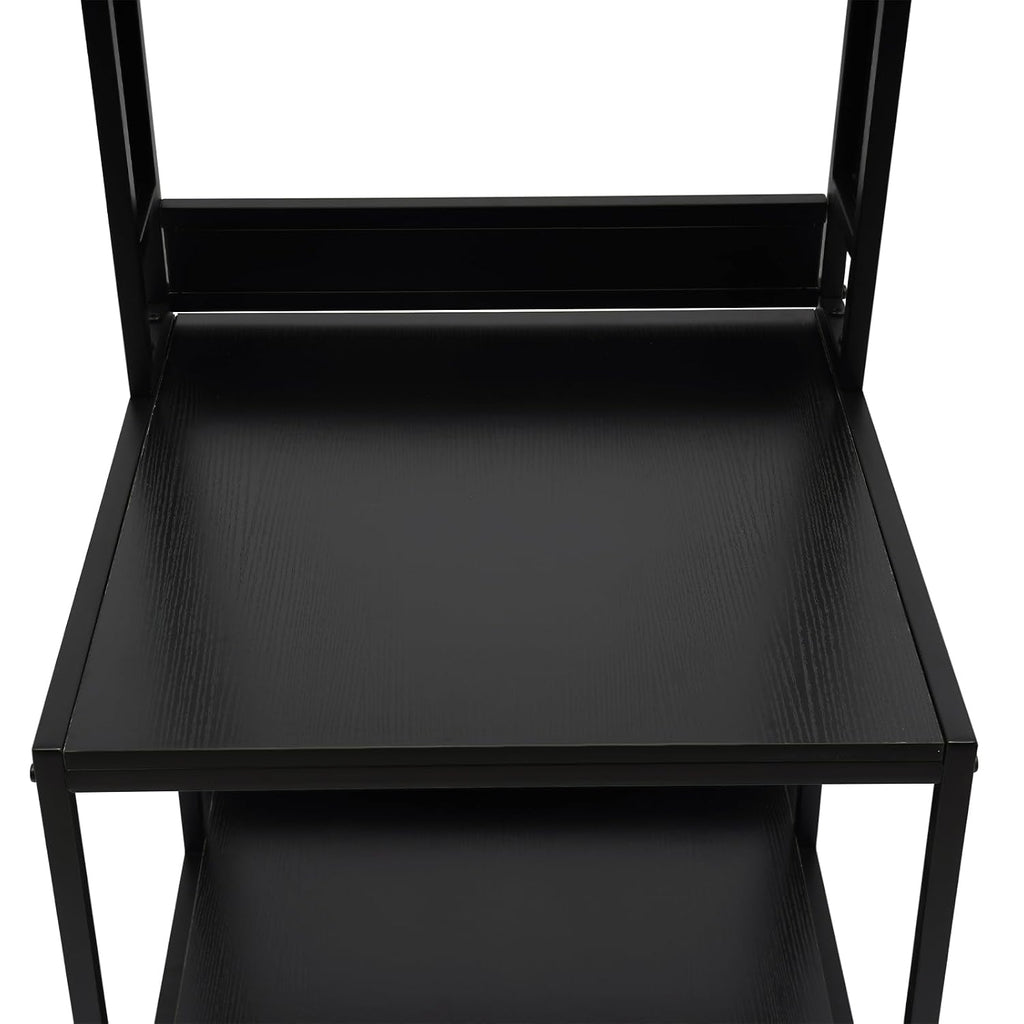 Double Layer 3D Printer Stand with Shelf, 3D Printer Storage Stand, 23.62x23.62x68.9in Heavy Duty 3D Printer Stand with 4 Wheels, 110lbs Load Capacity, Back Panels (Black)