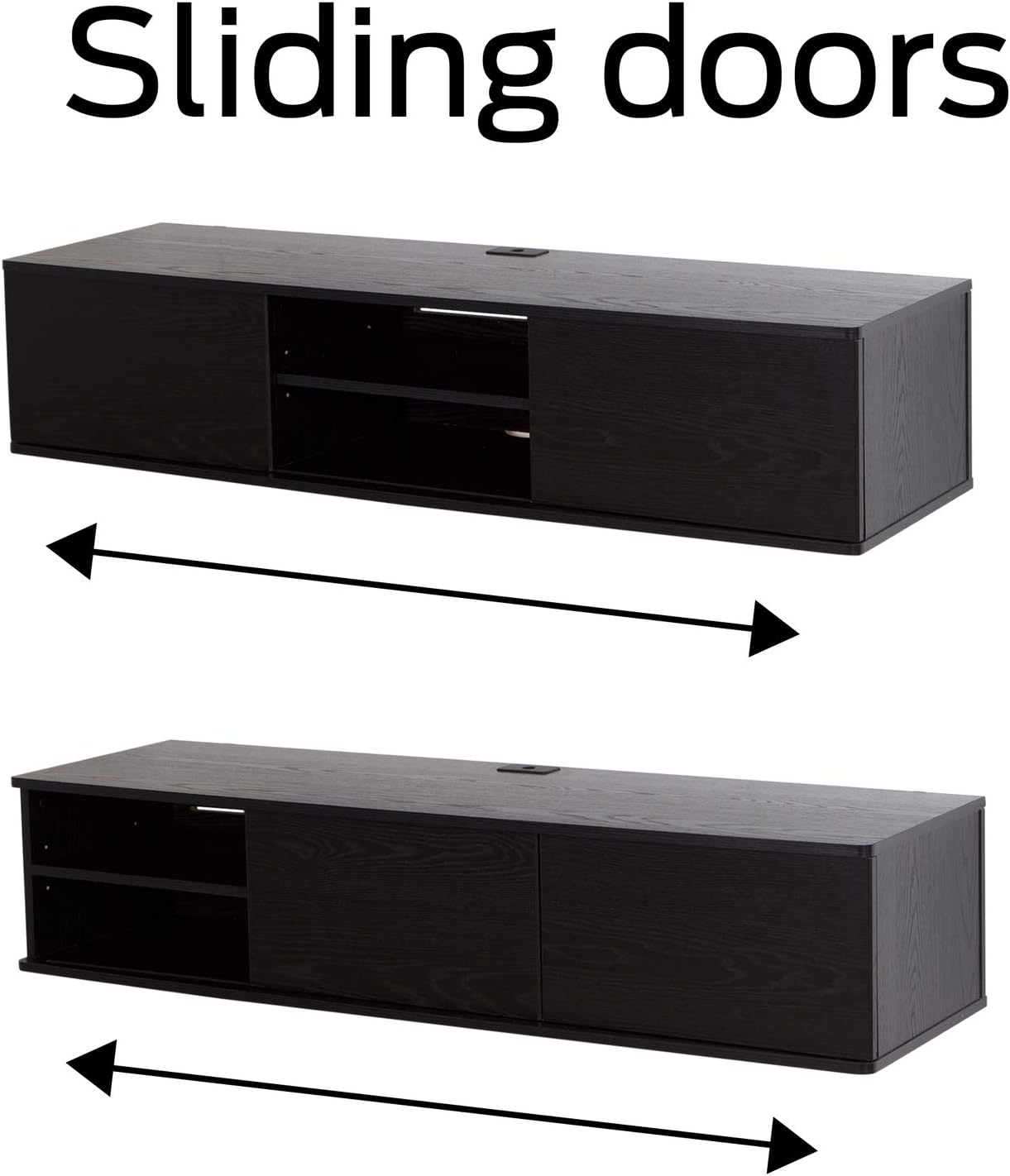South Shore Floating Wall Mounted Media Console, Pure White, 56',