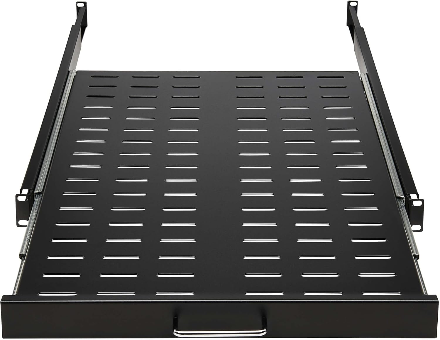 Tripp Lite 1U Sliding Steel Server Rack Enclosure Shelf, Vented Airflow Design, Mount Hardware Included, 28.3 inch Depth, 50 lb / 23 Kg Capacity, 5-Year Warranty (SRSHELF4PSLVENT)