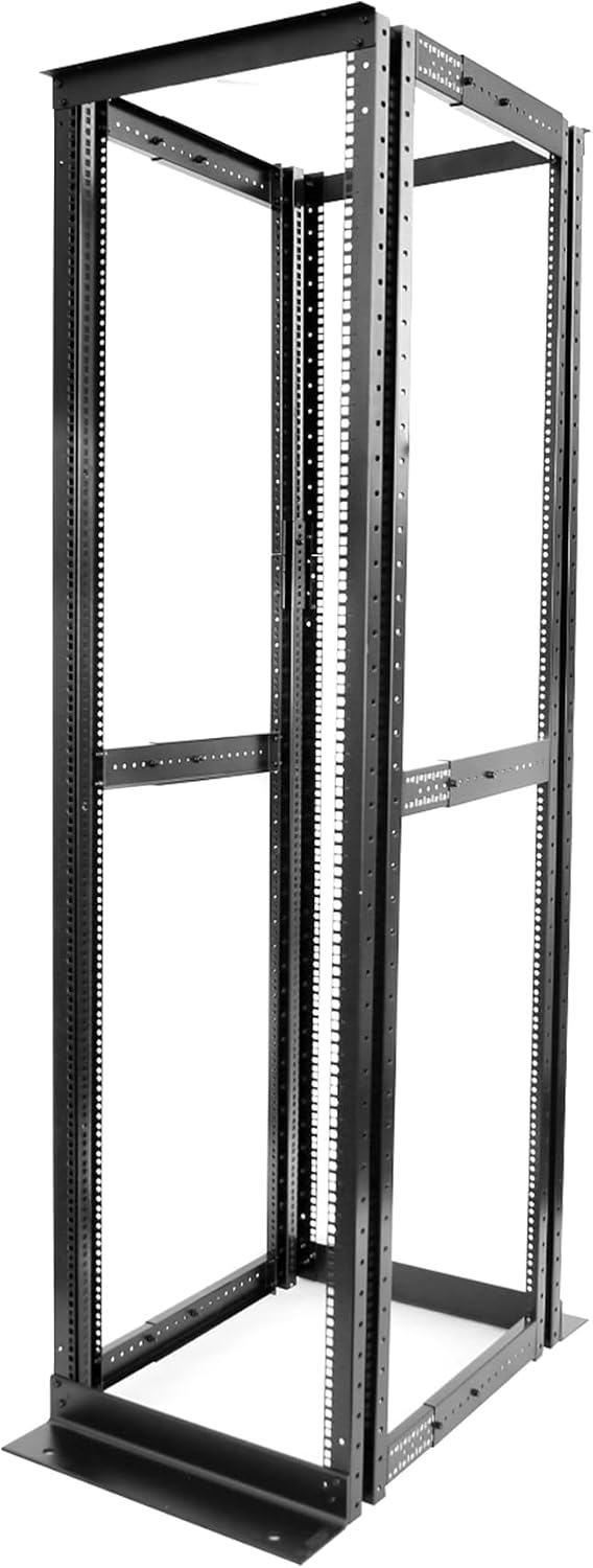 4-Post 42U Open Frame Server Rack for 19' IT Network Equipment & A/V Devices，22'-34' Adjustable Depth，Heavy Duty Free Standing Rack for Servers & AV Gear 4POST-N42U