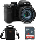 Kodak PIXPRO AZ425 Astro Zoom 20MP Full HD Digital Camera, Black, Bundle with 32GB Memory Card and Bag