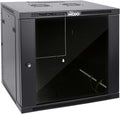 Tecmojo 12U Wall Mount Rack,12U Rack 17.7 Inch Depth,Hold Up to 176 Lbs,Enclosed Wall Mount Rack Kit for 19 Inch Network,Server and AV Gear,Glass Door(Elite Collection)