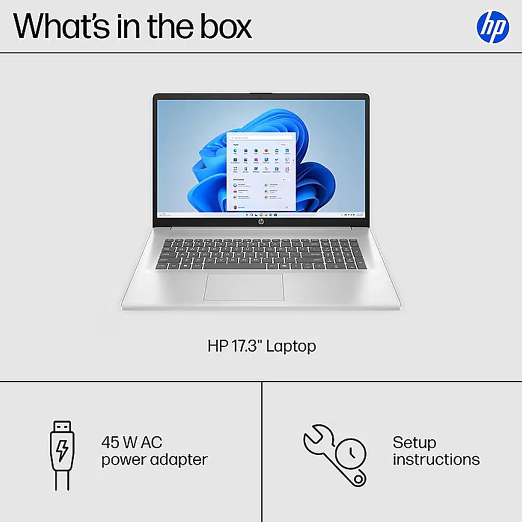 HP 17.3' FHD Laptop, for Business and Students, 17.3' FHD IPS Anti-Glare Display, Intel Core i3-N305 for Everyday Tasks, Long Battery Life, Windows 11 Pro, 16GB RAM, 512GB SSD, Bonus