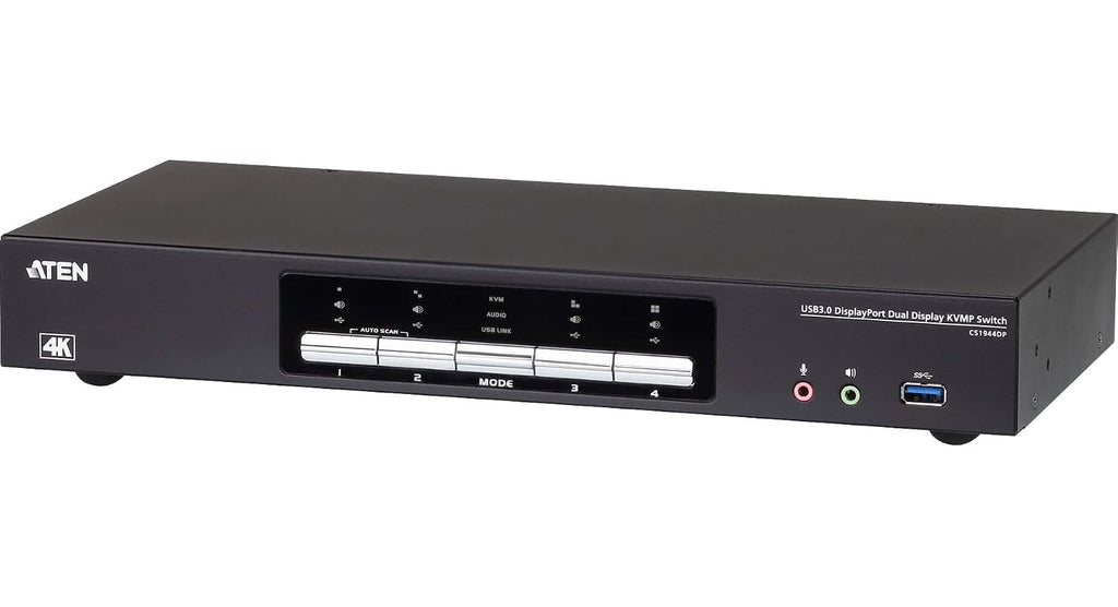 ATEN CS1944DP 4-Port USB 3.0 4K DisplayPort Dual Display KVMP Switch-TAA Compliant
