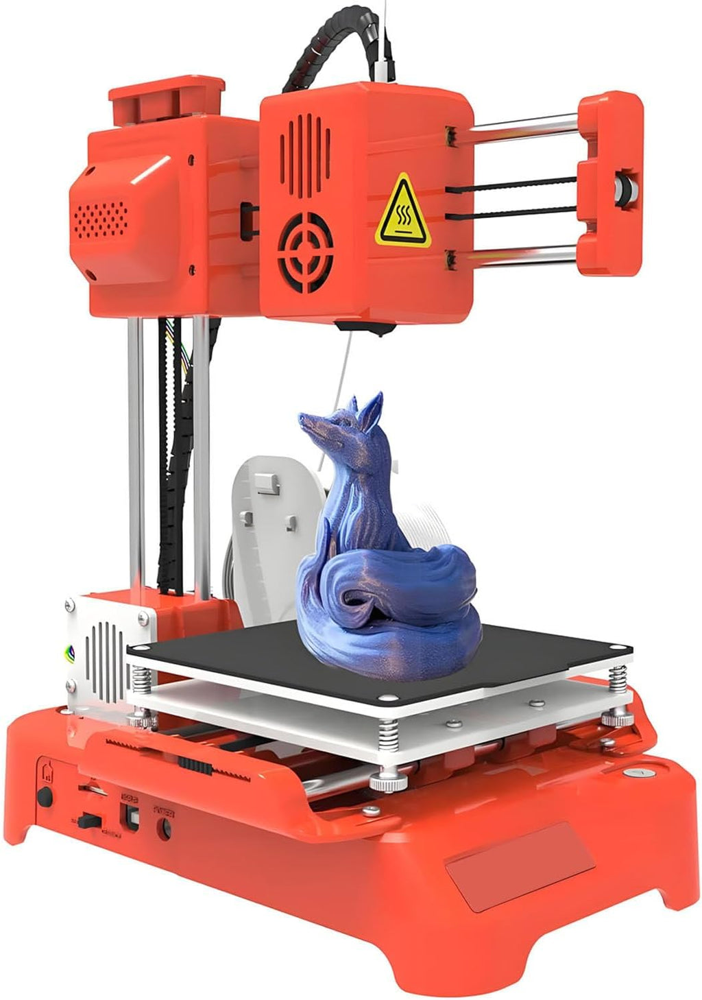 3D Printer Mini Desktop Printing Machine,100X100X100mm Printing Size,Leveling-Free Printer,Uniform Heating,for Beginners,Kids,Student Education Orange