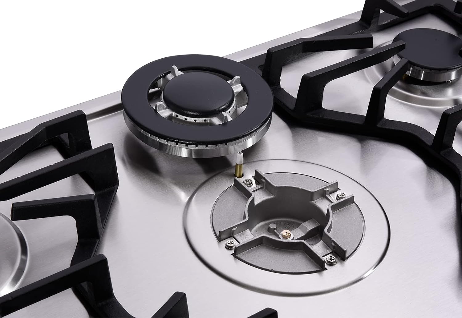 30 Inch Gas Cooktop, Built-in Stainless Steel 5 Burners Gas Stovetop LPG/NG Convertible Gas Stove Top Dual Fuel Gas Hob DM527-SC02