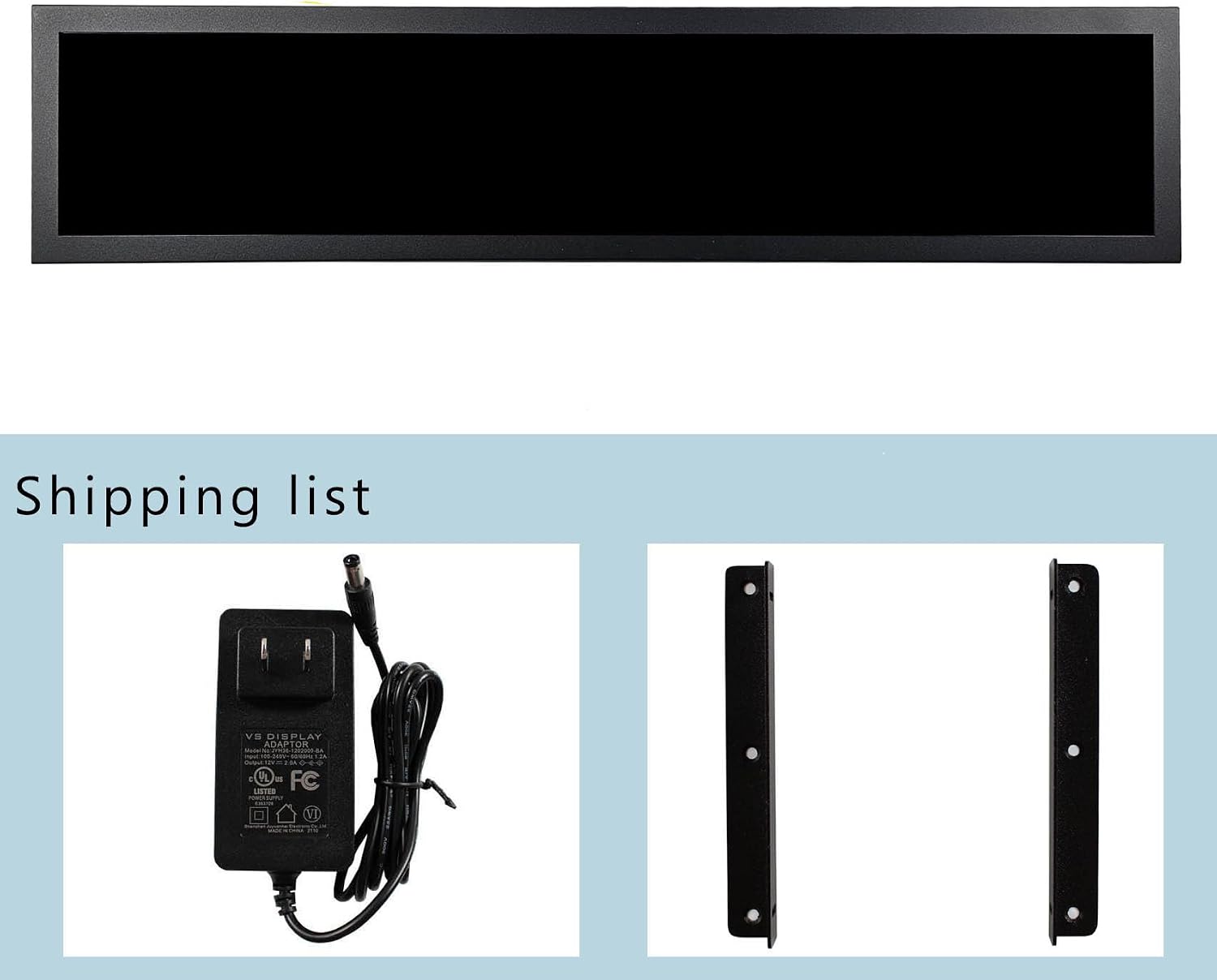 VSDISPLAY 28 Inch Long Stretched Bar LCD 1920x360 IPS Screen Monitor with USB Video Input,for Gaming Marquee Cabinet,Store Shelf Advertising,Digital Signage