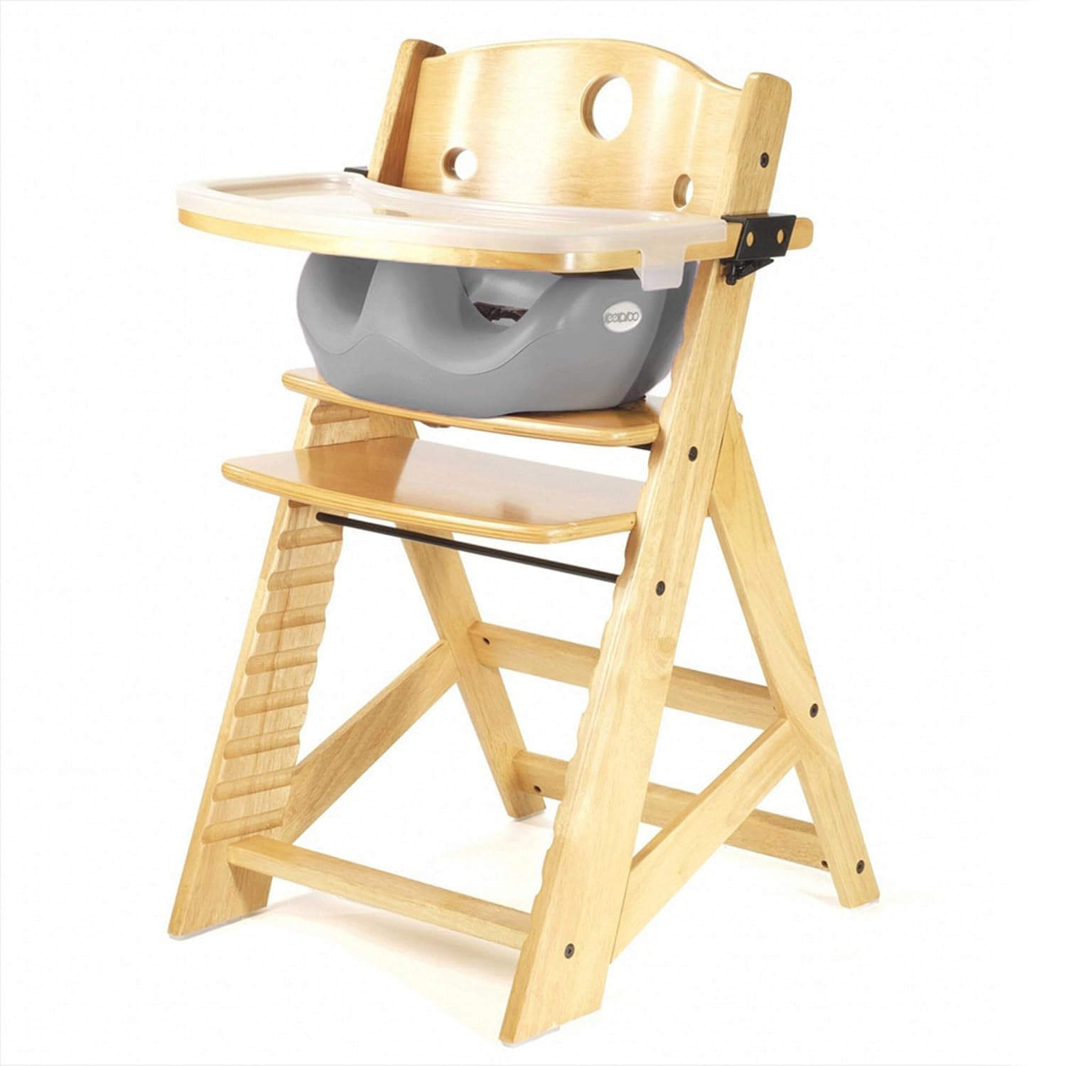 Height Right HIGH Chair Natural with Grey Infant Insert and Tray