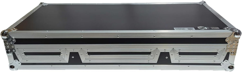 Harmony Cases HCCDJ3000DJMA9WLT DJ Flight Case Compatible with Pioneer CDJ-3000 & DJM-A9 4 CH with Laptop Shelf, Wheels and Adjustable Foam Velcro Inserts - Black