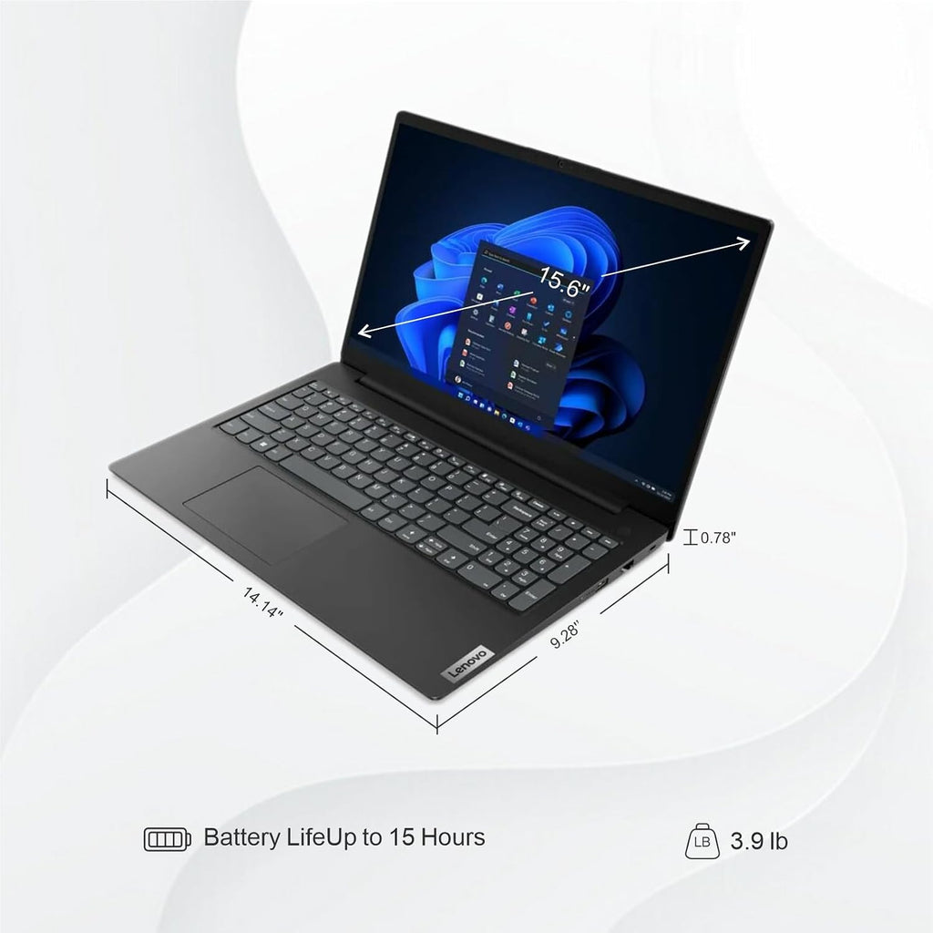 Lenovo V15 Business Laptop | Multi-cores AMD Ryzen 5 7000 Series (Beats i7-1165G7) | 15.6' FHD Anti-Glare(1920 x 1080) | 16GB RAM | 2TB SSD | Long Battery Life | Military Durability | Win 11 Pro