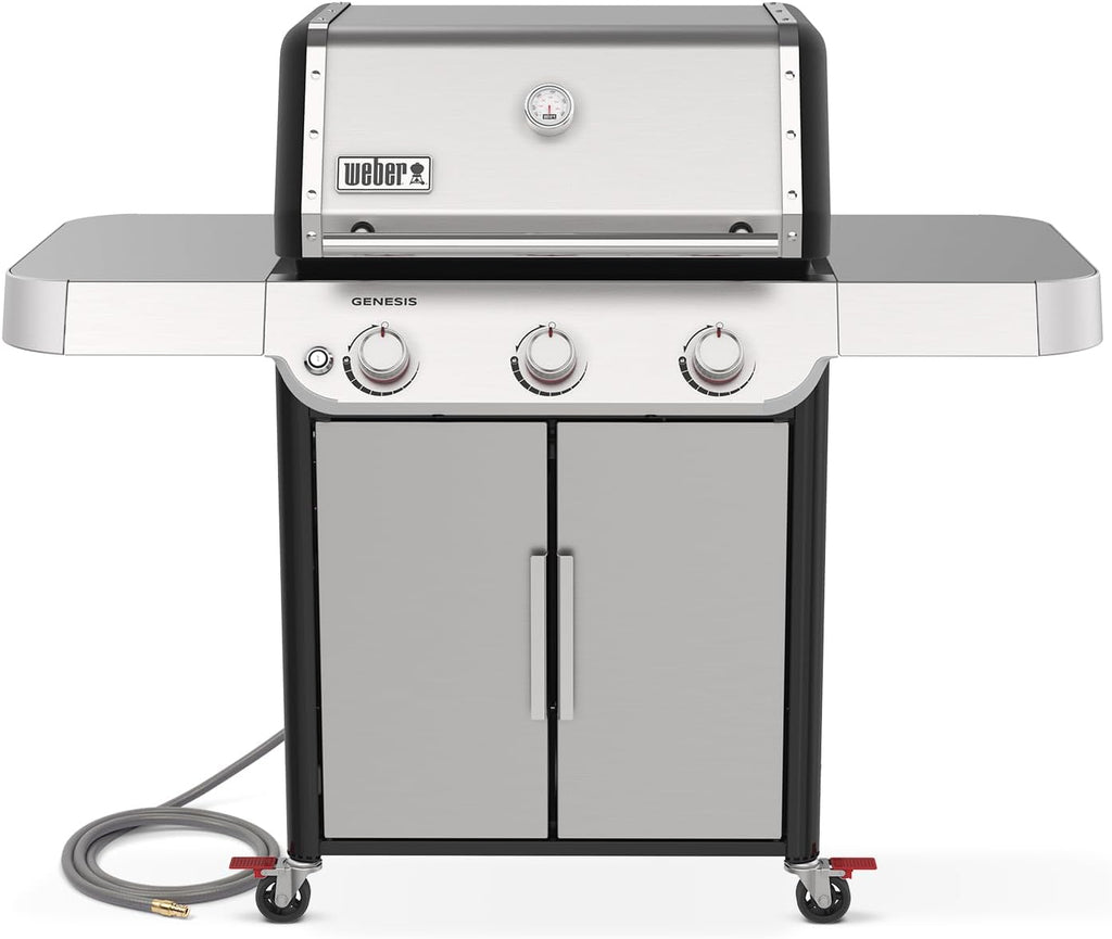 Weber Genesis S-315 Natural Gas Grill for Outdoor Cooking, Stainless Steel, 3 Burners – Stainless Steel Cooking Grates & PureBlu Burners