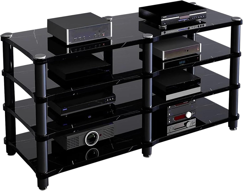 Storage Vintage Stereo Receiver Audio Cabinet, Home Theater Av Component Stand Floor Standing, Console Stereo Rack Stands, Stereo Unit Shelves(H 75cm (29 1/2'))