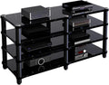 Storage Vintage Stereo Receiver Audio Cabinet, Home Theater Av Component Stand Floor Standing, Console Stereo Rack Stands, Stereo Unit Shelves(H 75cm (29 1/2'))