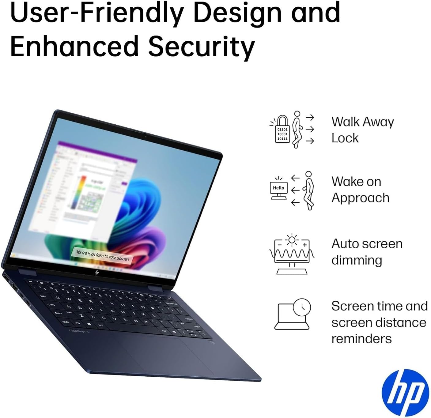 HP OmniBook X Flip 14 2-in-1 Laptop, Laptop Touchscreen 14' WUXGA IPS, Intel 8-core Ultra 5 226V, Intel Arc 130V GPU, 16GB RAM 1TB SSD, Thunderbolt 4, Windows 11 Home