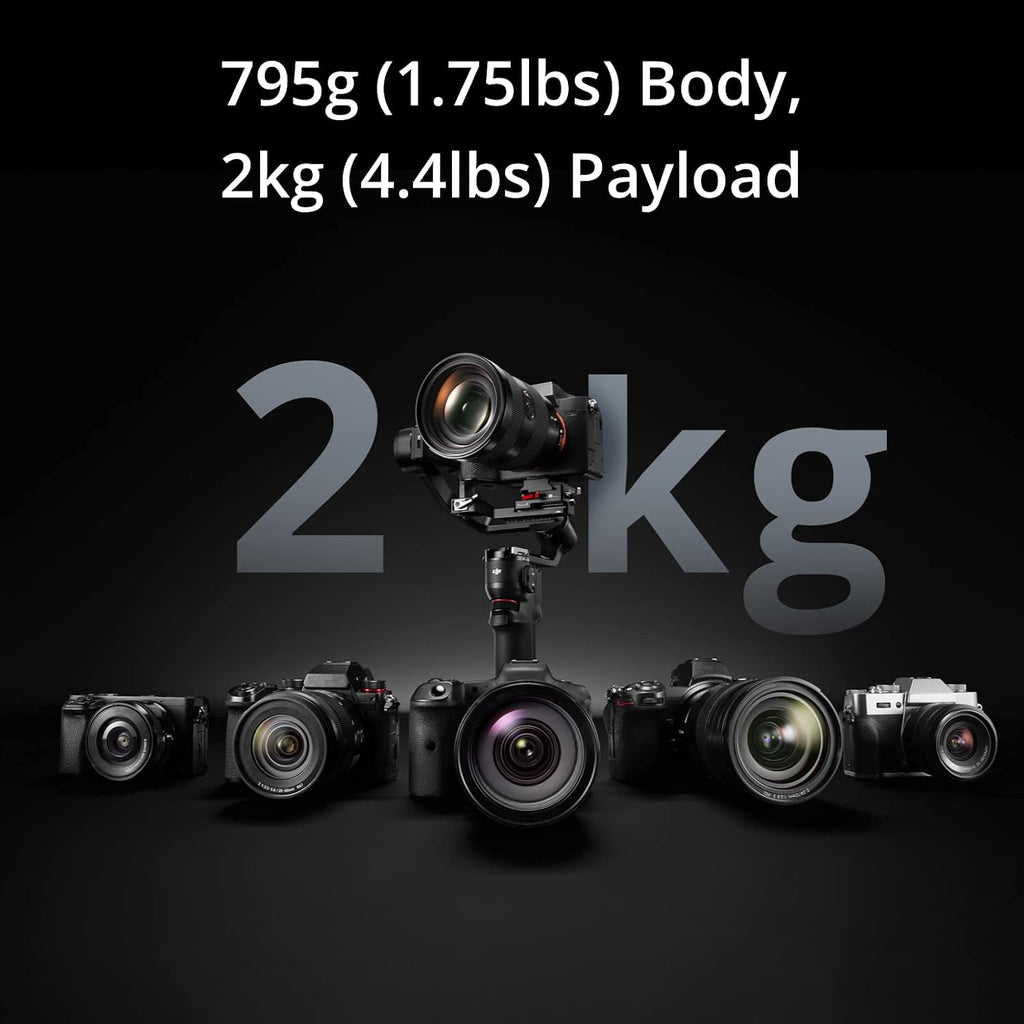 DJI RS 3 Mini, 3-Axis Gimbal Stabilizer for Cameras Canon/Sony/Panasonic/Nikon/Fujifilm, 2 kg (4.4 lbs) Tested Payload, Camera Gimbal with Native Vertical Shooting, Black