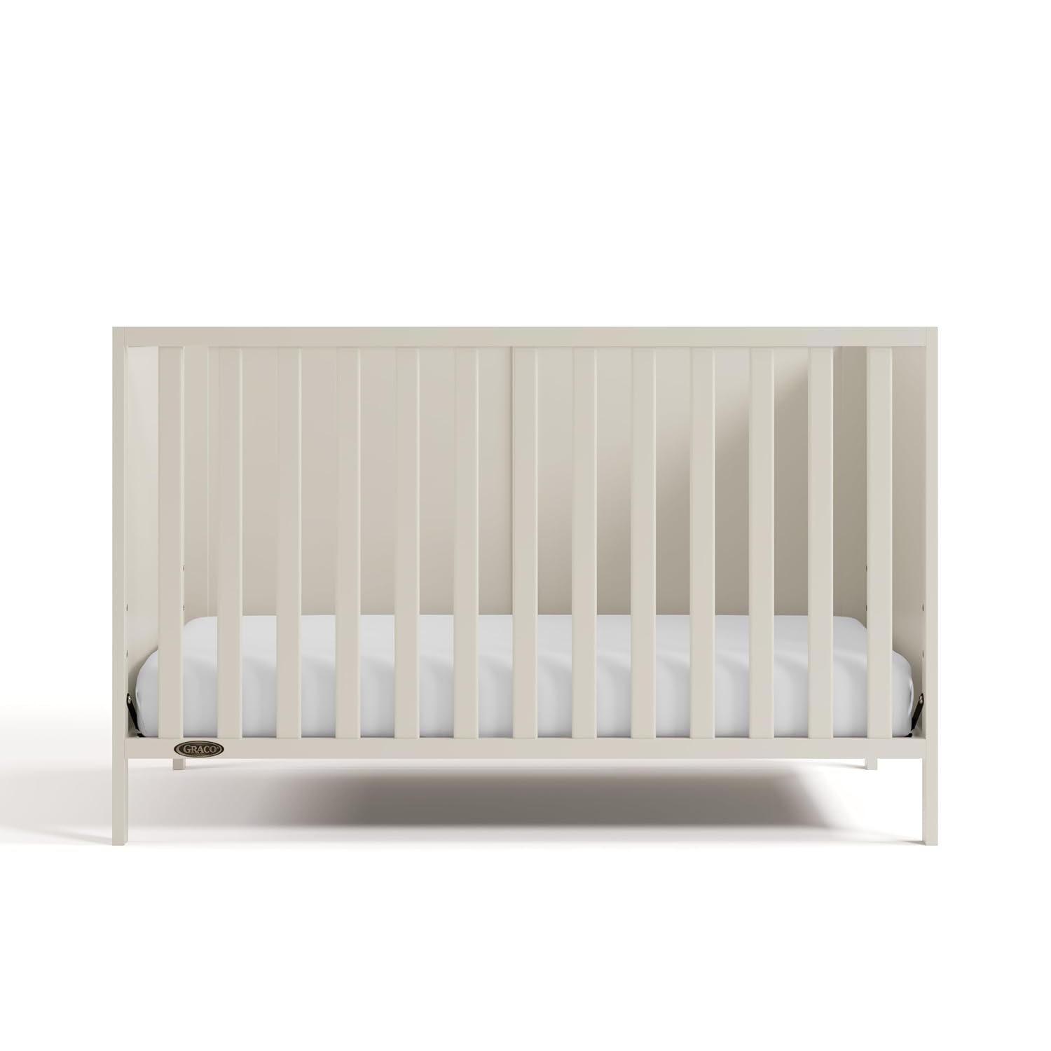 Graco Theo 3-in-1 Convertible Baby Crib - GREENGUARD Gold Certified, Converts to Toddler Bed & Daybed, Fits Standard Full-Size Baby Crib Mattress, 4 Adjustable Mattress Heights (Frosted Oat)