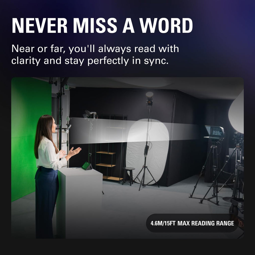 Elgato Prompter XL - Full-Sized Teleprompter with Removable Display, Video Conferencing Monitor, for DSLR Mirrorless & Studio Cameras, Single-Cable Setup - USB-C 3.2 for PC & Mac