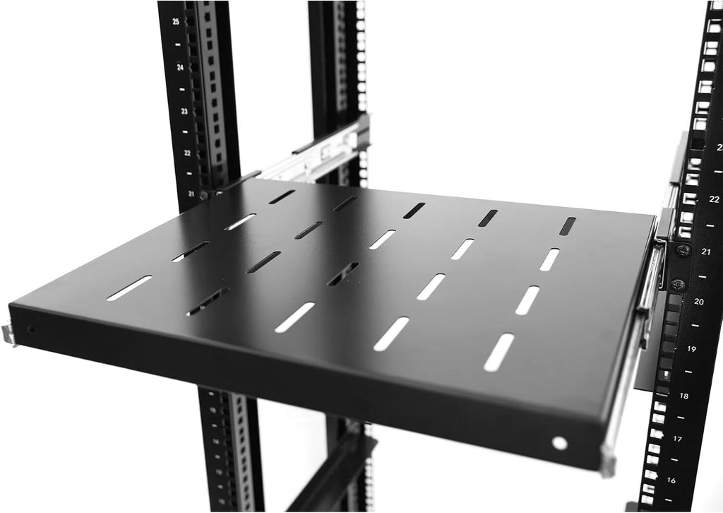 GLOBALRACK 4-Post 42U Open Frame Server Rack/19in Server Network Rack Adjustable Depth 24-35inch Suitable for Computer/Audio Video/Data/IT Equipment/Cold Rolled Steel Heavy Duty Rack (4POST RACK-042)