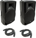 Harmony Audio (2 HA-C15A Pro DJ 15' Powered 1000W PA Speaker & XLR Cable