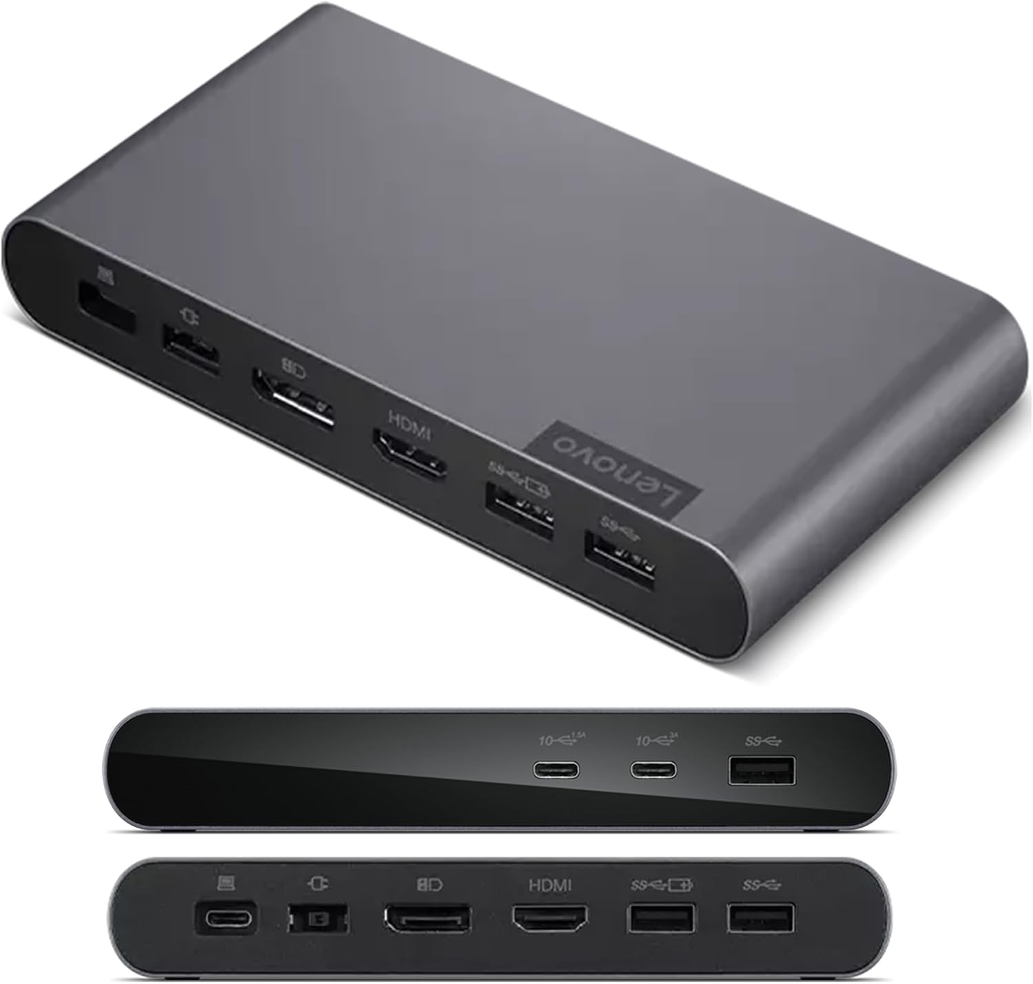 Lenovo Docking Station USB-C Universal Business Dock – Dual Display (1 DP 1.4 & 1 HDMI 2.0) – 65W Charging for Laptop (90W Power Adapter Included) – 3X USB-A & 2X USB-C Ports – Windows Compatible