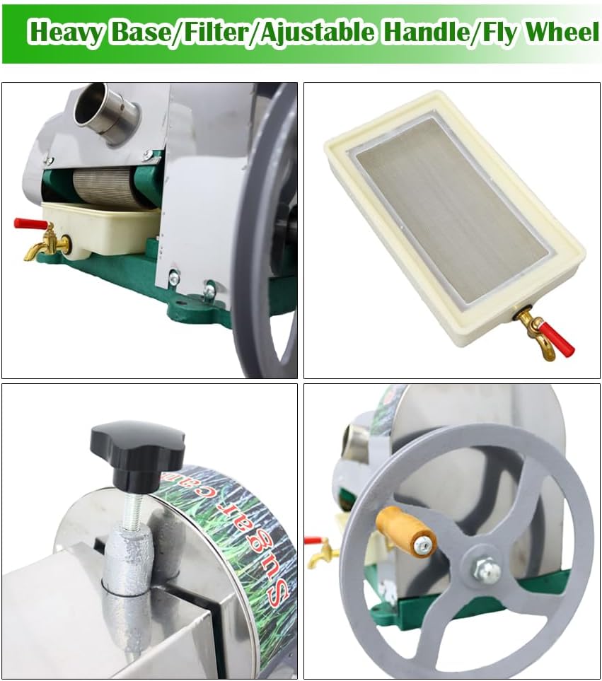 Commercial Manual Sugar Cane Ginger Press Juicer with Knives Wooden Case