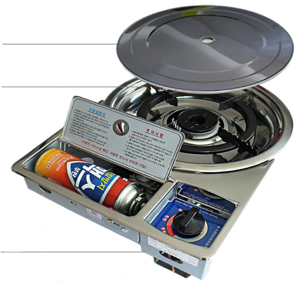 Foldable Korean BBQ Grill Table for Home – Convertible Sit & Stand Design(16 Type) (3. Acacia)