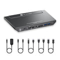 AV Access KVM Switch Docking Station for 2 Monitors 2 Computers, 4K KVM Switch Dual Monitor for Laptop & Desktop, EDID, 1G Ethernet, 100W USB-C Charging, 3X USB 3.0, Ideal for Home Office & Gaming