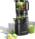 AMZCHEF Cold Press Juicer – 5.8' Wide Mouth Hopper for Whole Recipe Loading, Self Feeding for Hands-Free Operation, Zero Waste Masticating Juicer For More Juice, Less Pulp – Triple Strainers