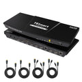 TESmart HDMI KVM Switch 2 Monitors 2 Computers 4K@60Hz, USB 2.0, Dual Monitor KVM Switch HDMI 2 Port Extended Display, EDID emulators, L/R Audio, Hotkey Switch, Button Switch with All Input Cables