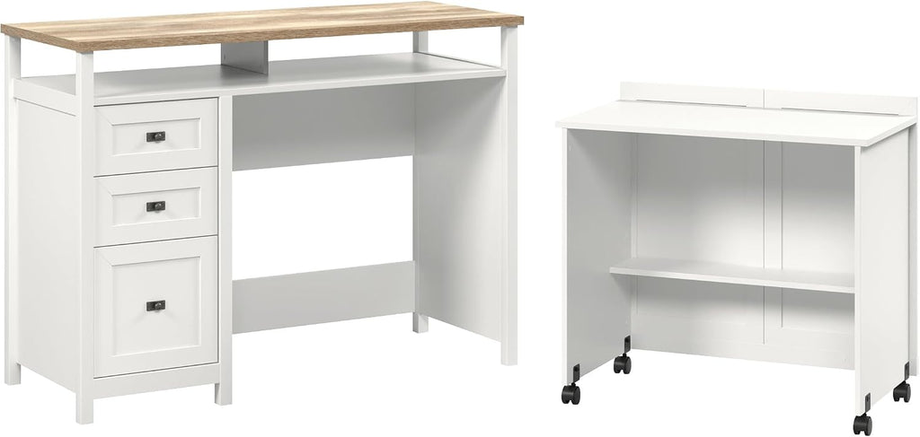Sauder Cottage Road Credenza Desk, White Finish