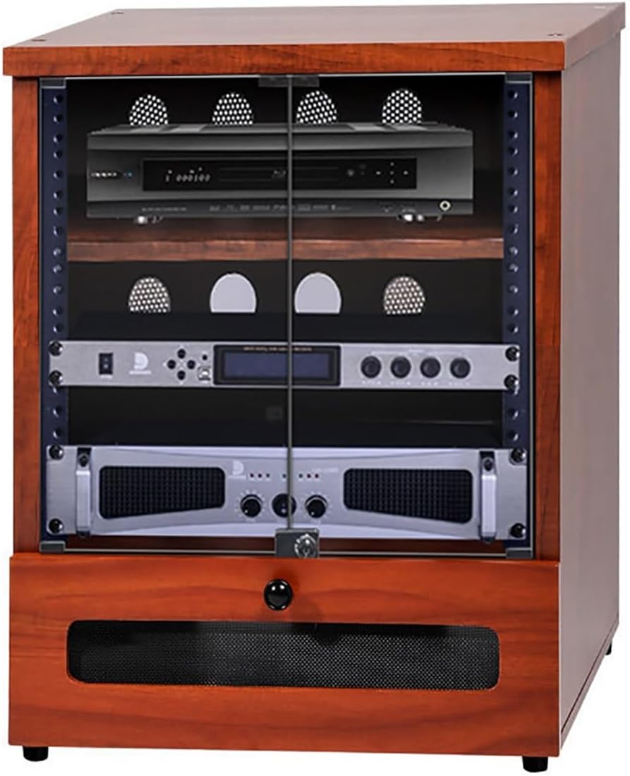 Wooden Media Cabinet & Stereo Rack - Record Player Stand & Audio Tower for Vinyl, Perfect for Home Entertainment (56.5x55x70cm)