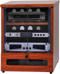 Wooden Media Cabinet & Stereo Rack - Record Player Stand & Audio Tower for Vinyl, Perfect for Home Entertainment (56.5x55x70cm)