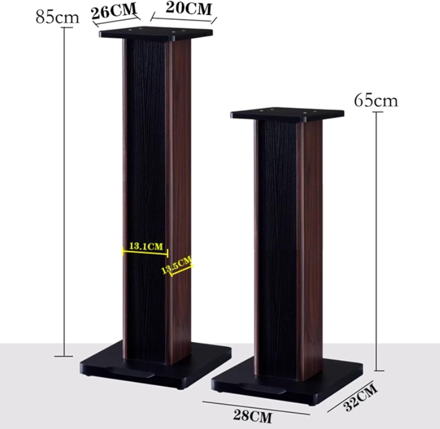 65/85cm Speaker Stands, Pair of Hi-Fi Floor Speaker Stands for Bookshelf Speakers, Studio Monitor Stands，Anti-Vibration Audio Equipment Rack(28 * 32 * 65cm)