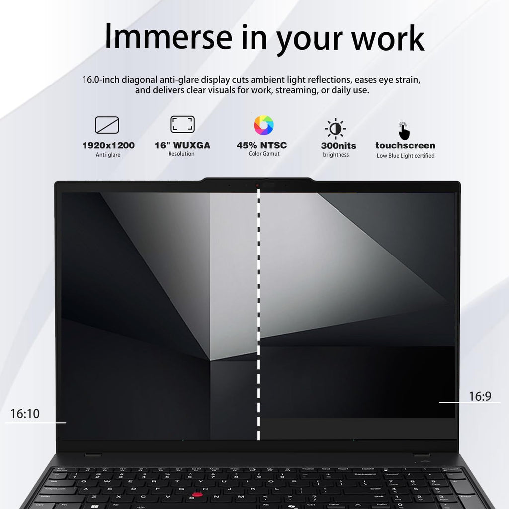 Lenovo ThinkPad E16 Business Laptop | 16' FHD+ Touchscreen | AMD Ryzen 7 7735U | 32GB DDR5 | 1TB SSD | Fingerprint | Backlit KB | | Webcam | HDMI | Wi-Fi 6 | Windows 11 Pro | Black | with Bundle Set