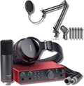 Focusrite Scarlett 2i2 Studio 4th Gen USB Audio Interface Bundle with StreamEye Boom Arm Mic Stand Desktop Mount, Detachable Clip, Professional Grade XLR Cable, Microphone Pop Filter and Cable Ties