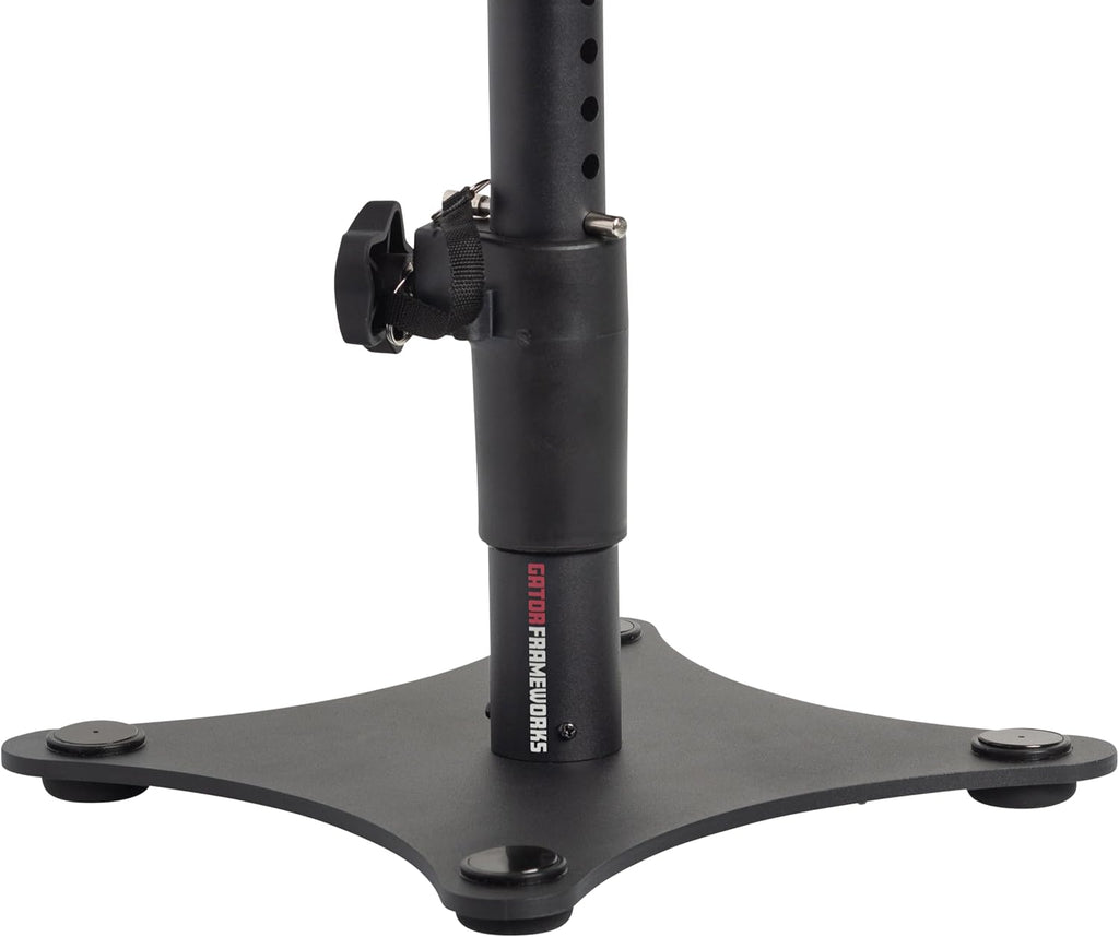 Gator Frameworks Desktop Studio Monitor and Speaker Stands with EVA Foam Padded Surface, Angle Adjustable from 0° to 15° – Set of 2 (GFWSPKSTMNDSK)