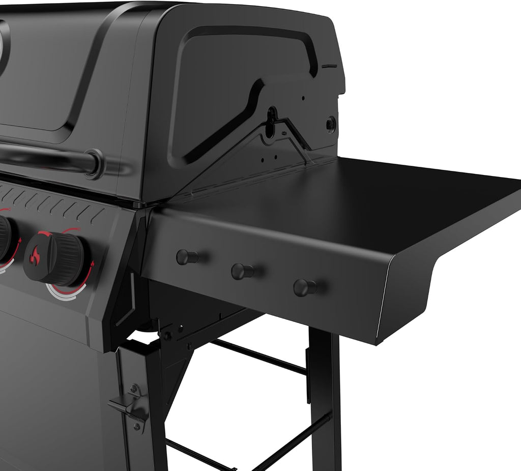 Feasto Propane Gas Grill, 36,000 BTU Outdoor Patio BBQ, Porcelain-Enameled Cookbox & Porcelain-Enameled Cast-Iron Grates, 559 Sq. In., Black (Black, 4) (Black2)