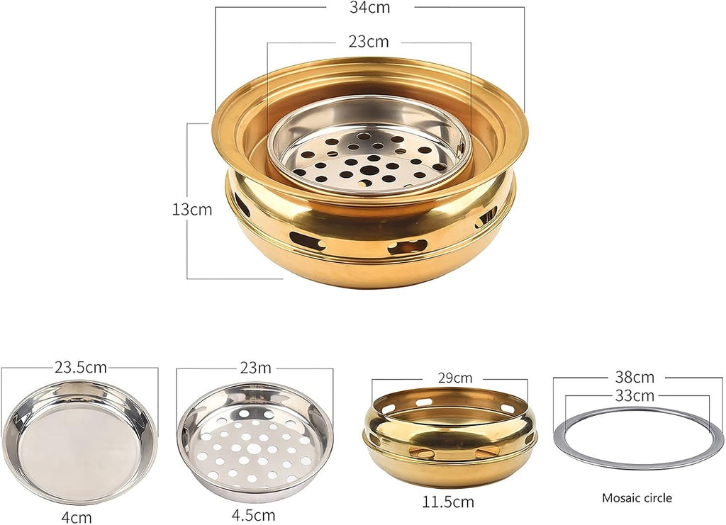 BBQ Barbeque Barbecue Grill, BBQ, Multifunctional Charcoal Barbecue Grill, Household Korean BBQ Grill, Commercial Titanium Grill (Color : A)