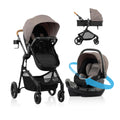 Evenflo Pivot NXT Travel System w/ Revolve180 LiteMax NXT Infant Car Seat (Driftwood Brown)