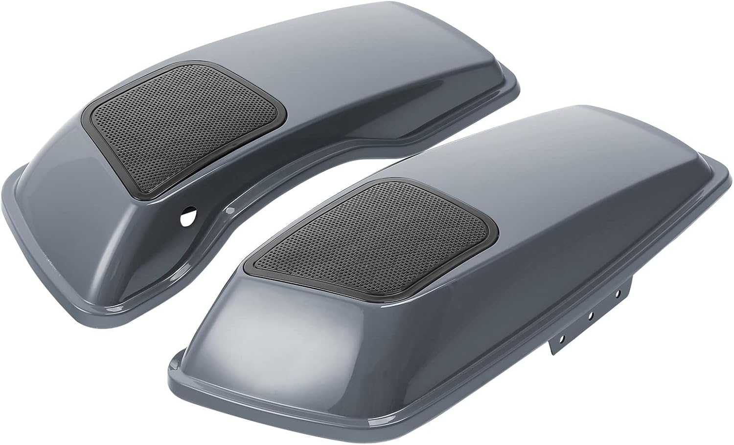 HR3 Gunship Gray Saddlebag Lids w/ 6'x9' Speaker Grills Compatible with 2014-later Harley Touring Road Glide Street Glide Ultra Limited Electra Glide Standard Models