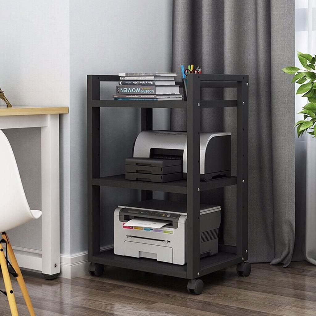 Printer Stand Printer Stand Office Supplies for Portable Storage Printer Desk with 4 Wheels & Lock Mechanism for Mini 3D Printer, H 79cm for Home,Office (Color : Black-2) (Black 1)