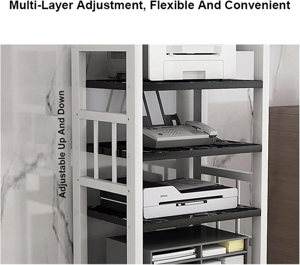 Audio Rack 4 Tier Stereo Rack Audio Equipment Rack Audio Stereo Shelf Wooden Open HiFi Rack Audio-Video Shelving with Wheels Movable(Nero)